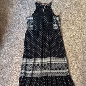 Black and White Patterned Maxi Dress
